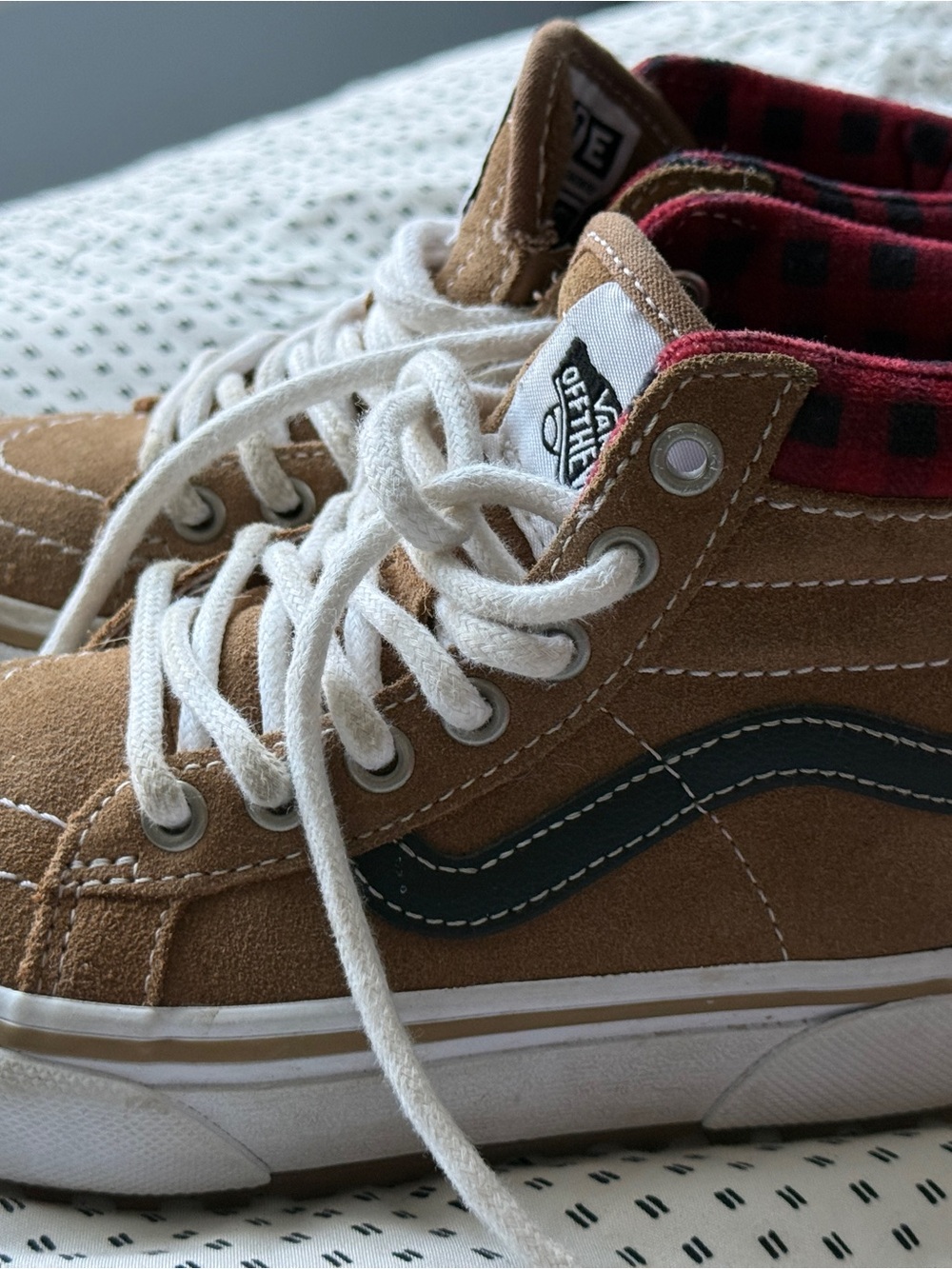 Vans Brown Suede High-Top Sneakers with Black Stripe